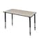 Kee Rectangle Tables > Height Adjustable > Rectangular Classroom Tables, 48 W, 30 L, 23-34 H, Maple MT4830PLAPBK - alternate 1
